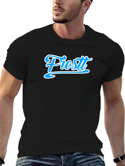 Black T-Shirt with Frost Logo - Casual Style