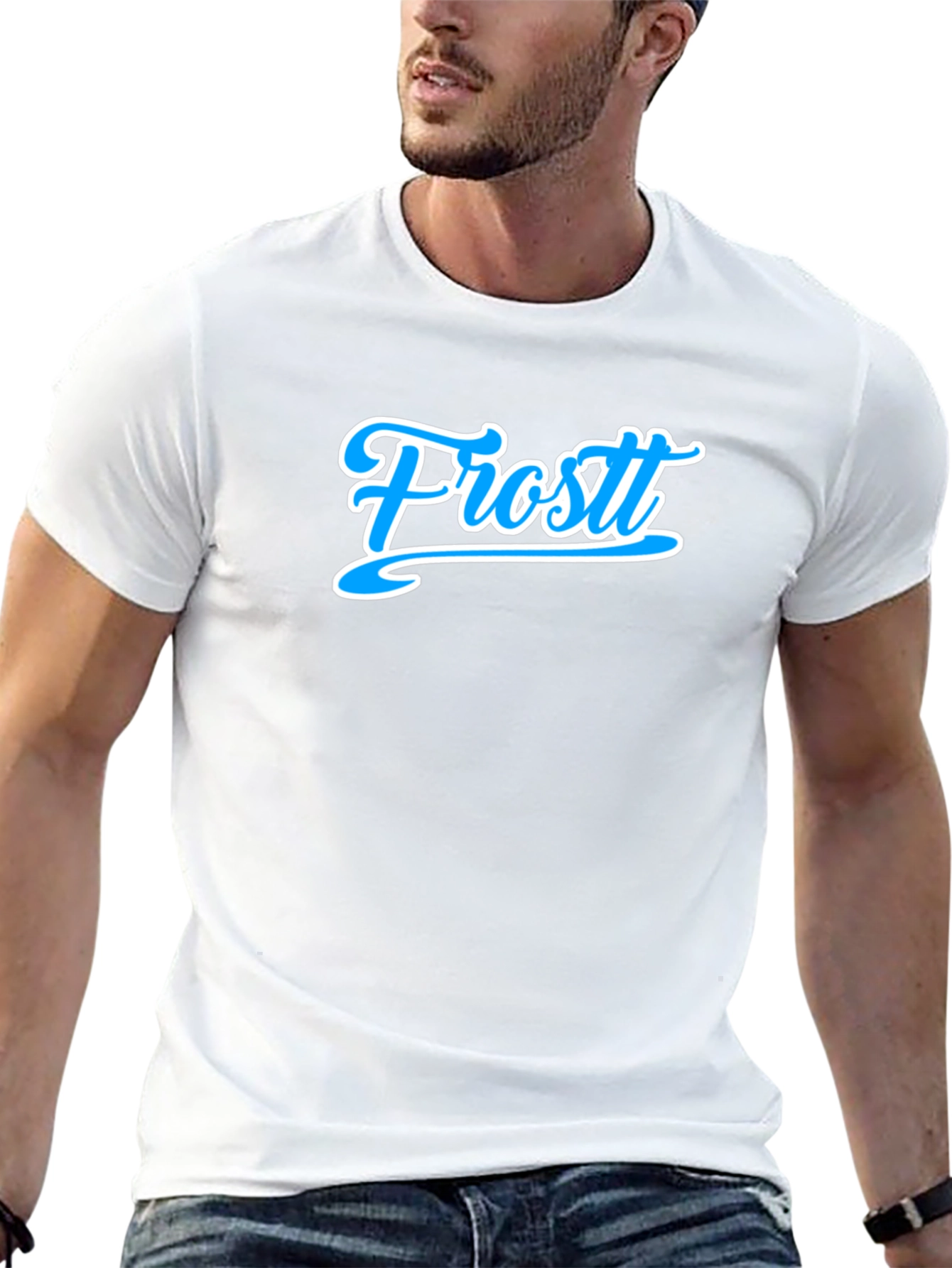 Black T-Shirt with Frost Logo - Casual Style