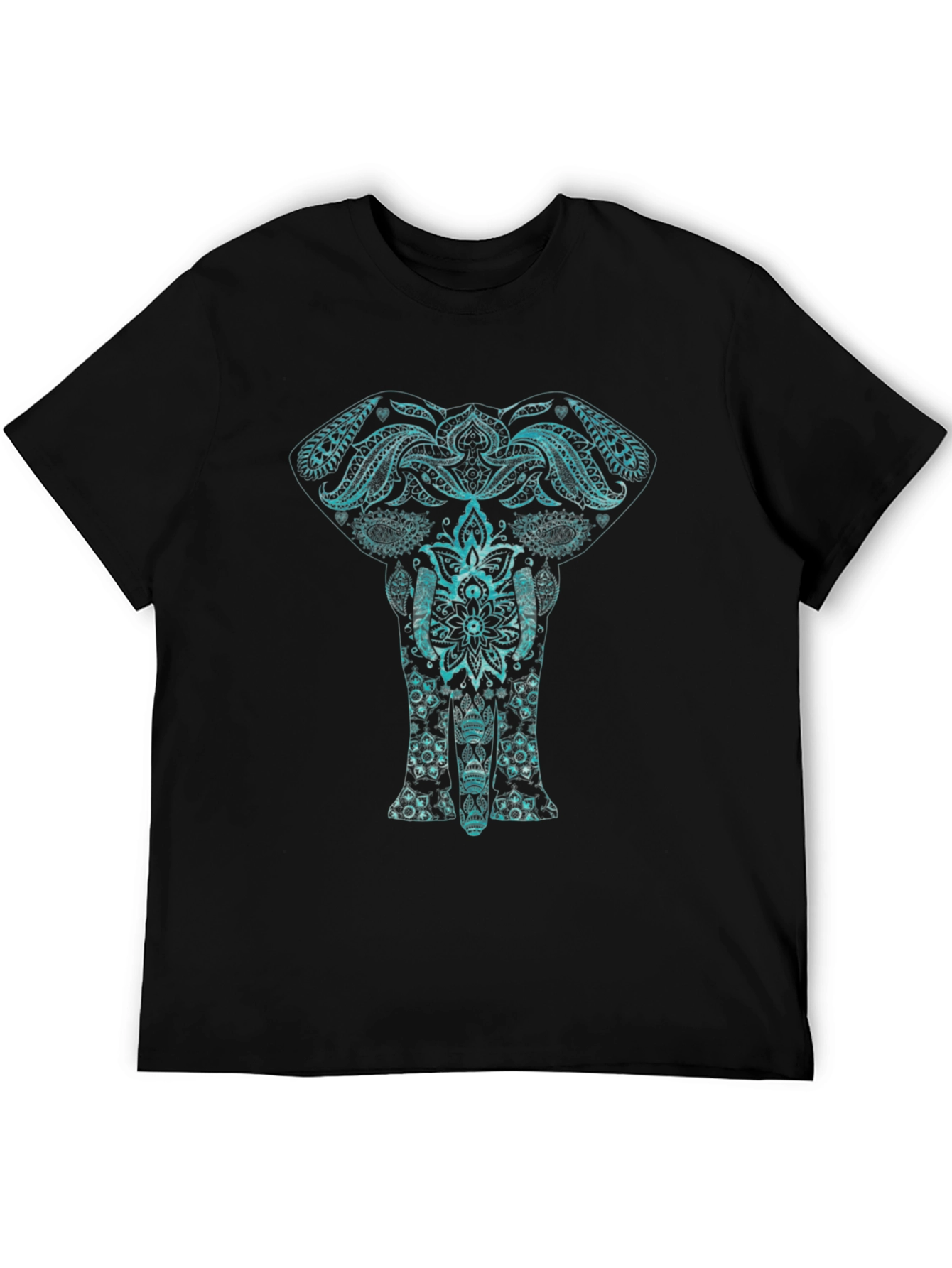 Elephant Mandala Graphic Tee - Black