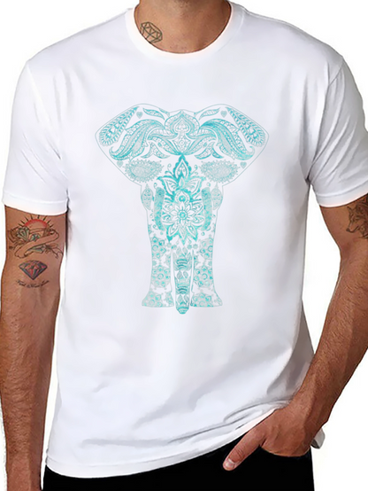 Elephant Mandala Graphic Tee - Black