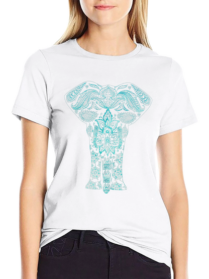 Elephant Mandala Graphic Tee - Black