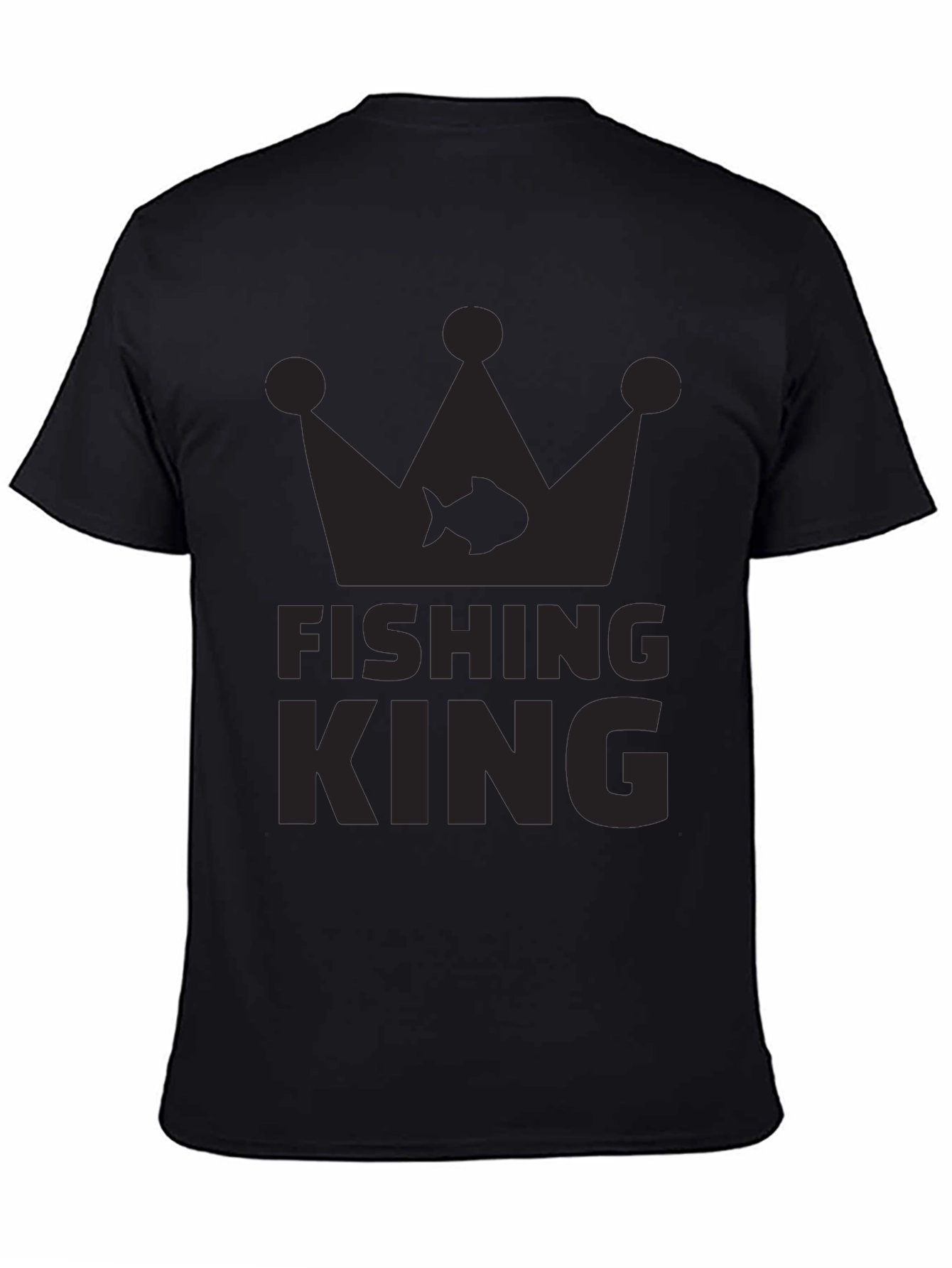 Fishing King Black T-Shirt - Anglers Crown