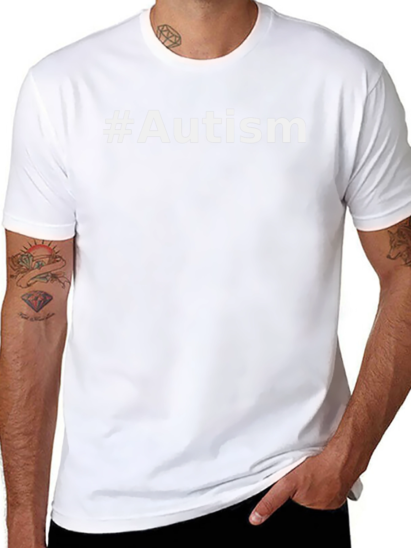 #Autism Awareness Black Tee - Support & Acceptance