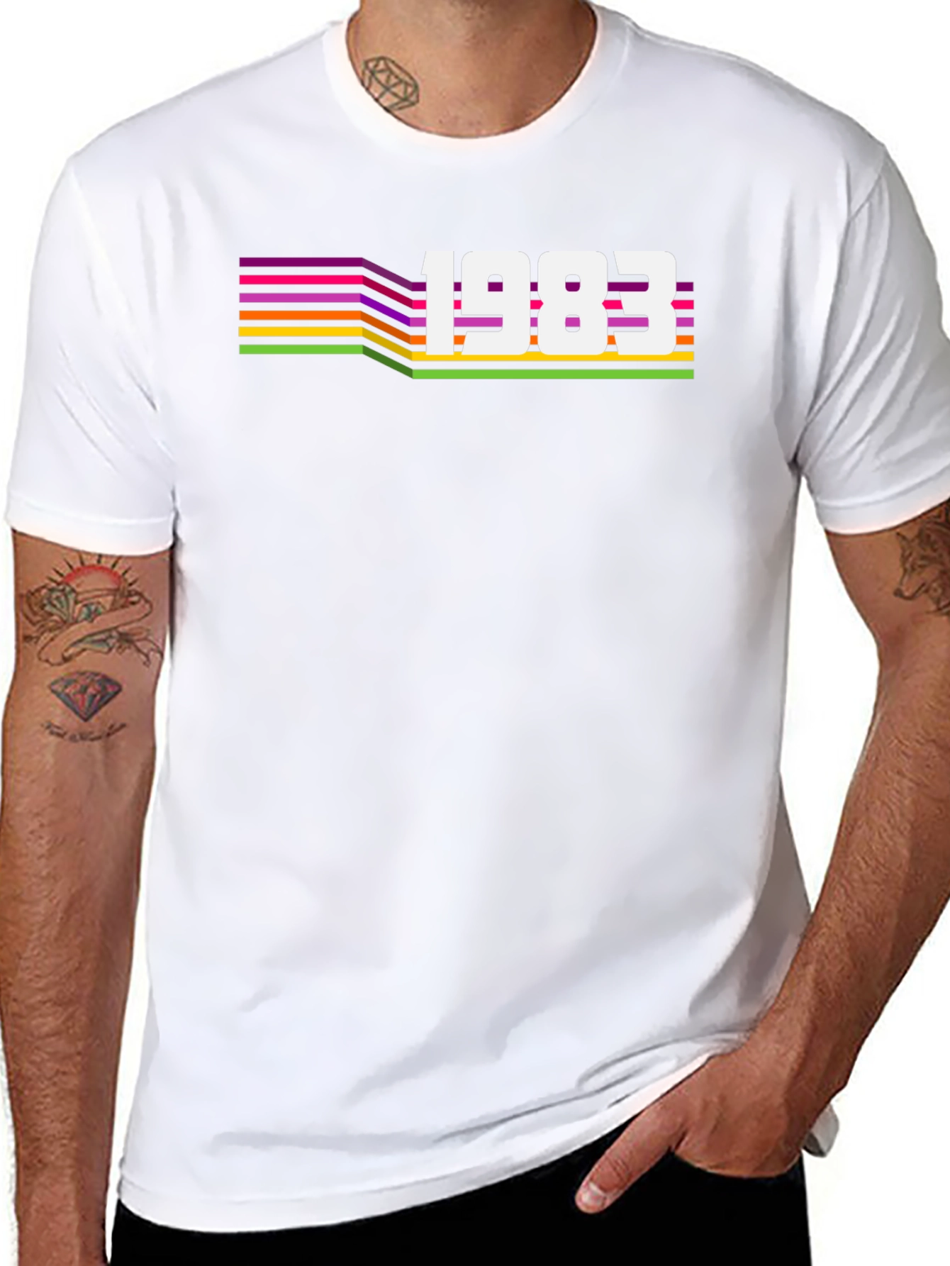 Retro 1983 Graphic Tee - Black