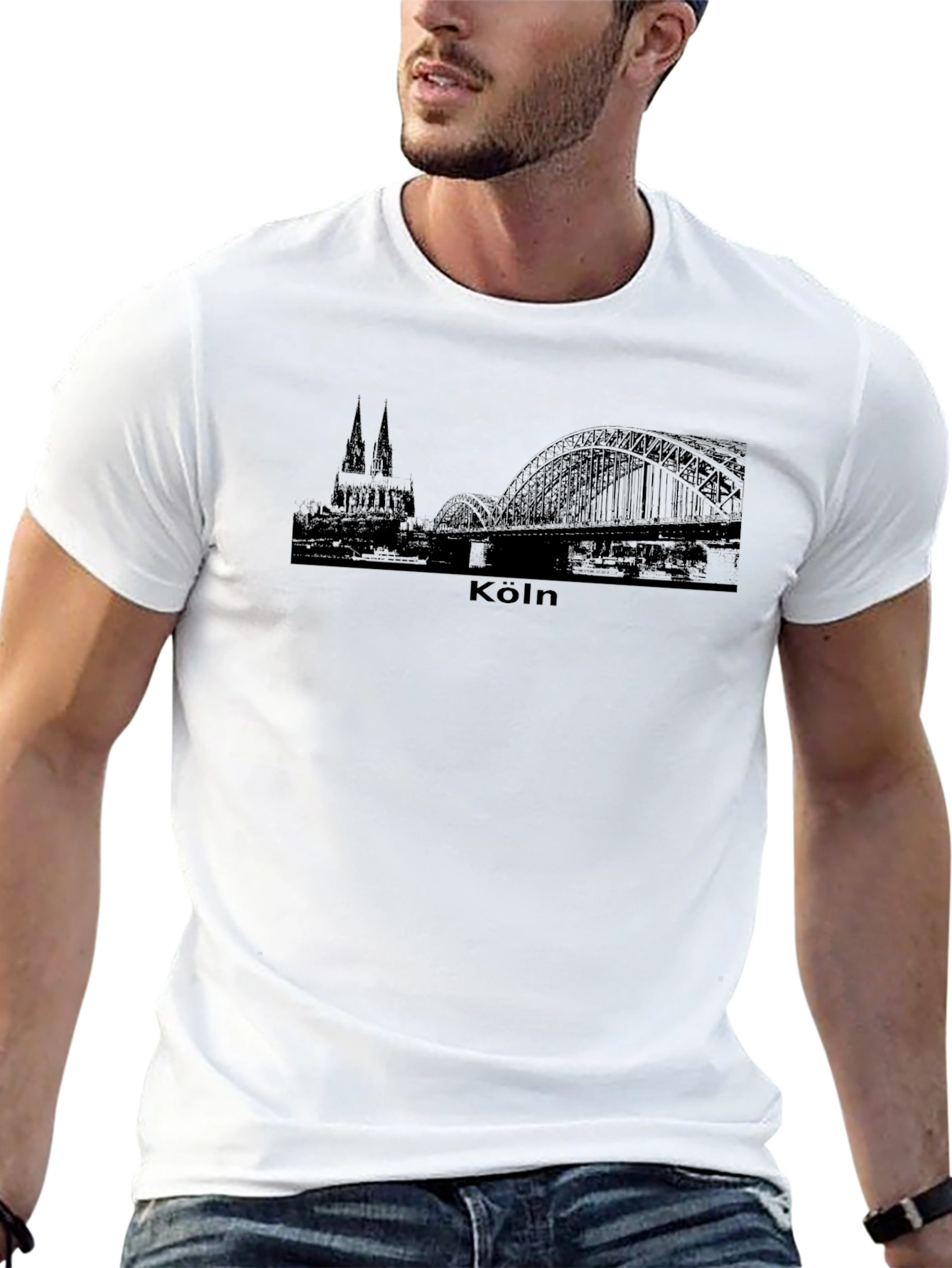 Köln Skyline Mens Black T-Shirt