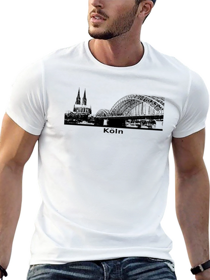 Köln Skyline Mens Black T-Shirt