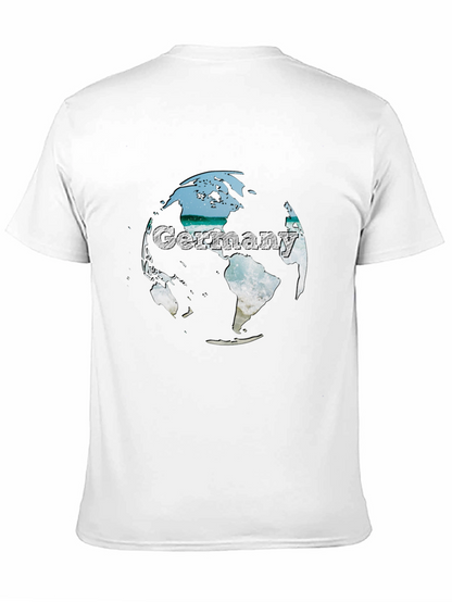 Germany Globe Graphic Tee - Black Crew Neck T-Shirt