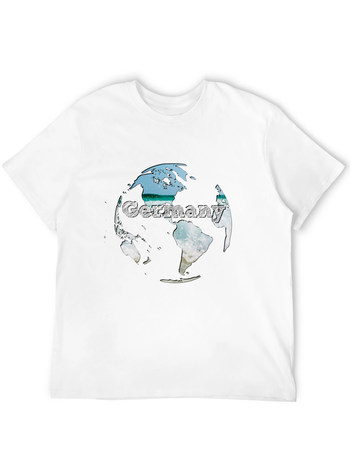 Germany Globe Graphic Tee - Black Crew Neck T-Shirt