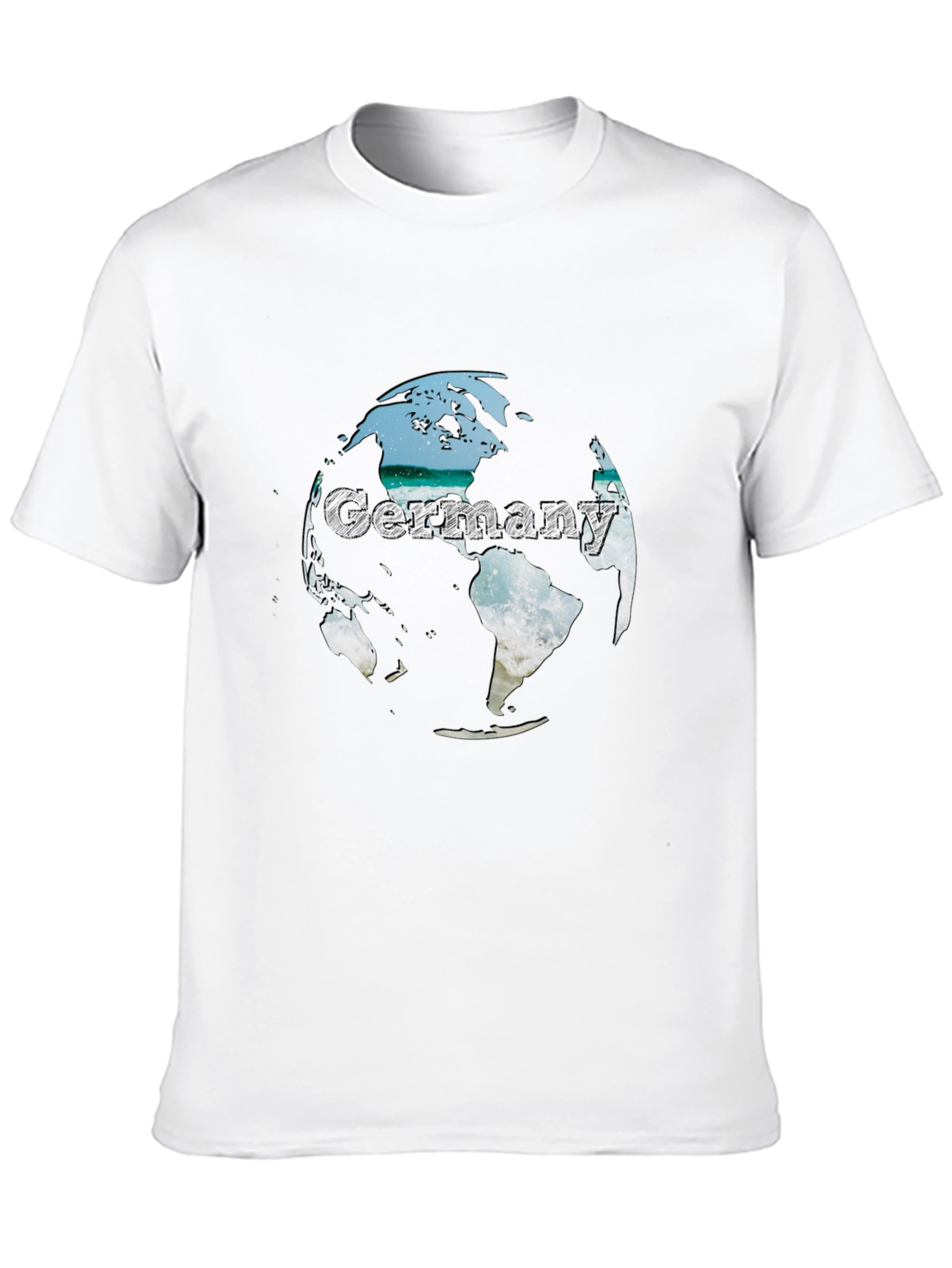 Germany Globe Graphic Tee - Black Crew Neck T-Shirt