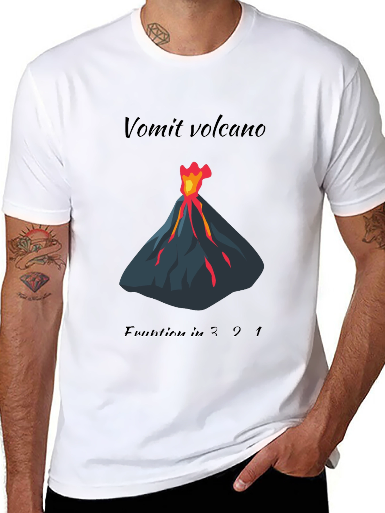 Vomit Volcano Eruption Graphic Tee
