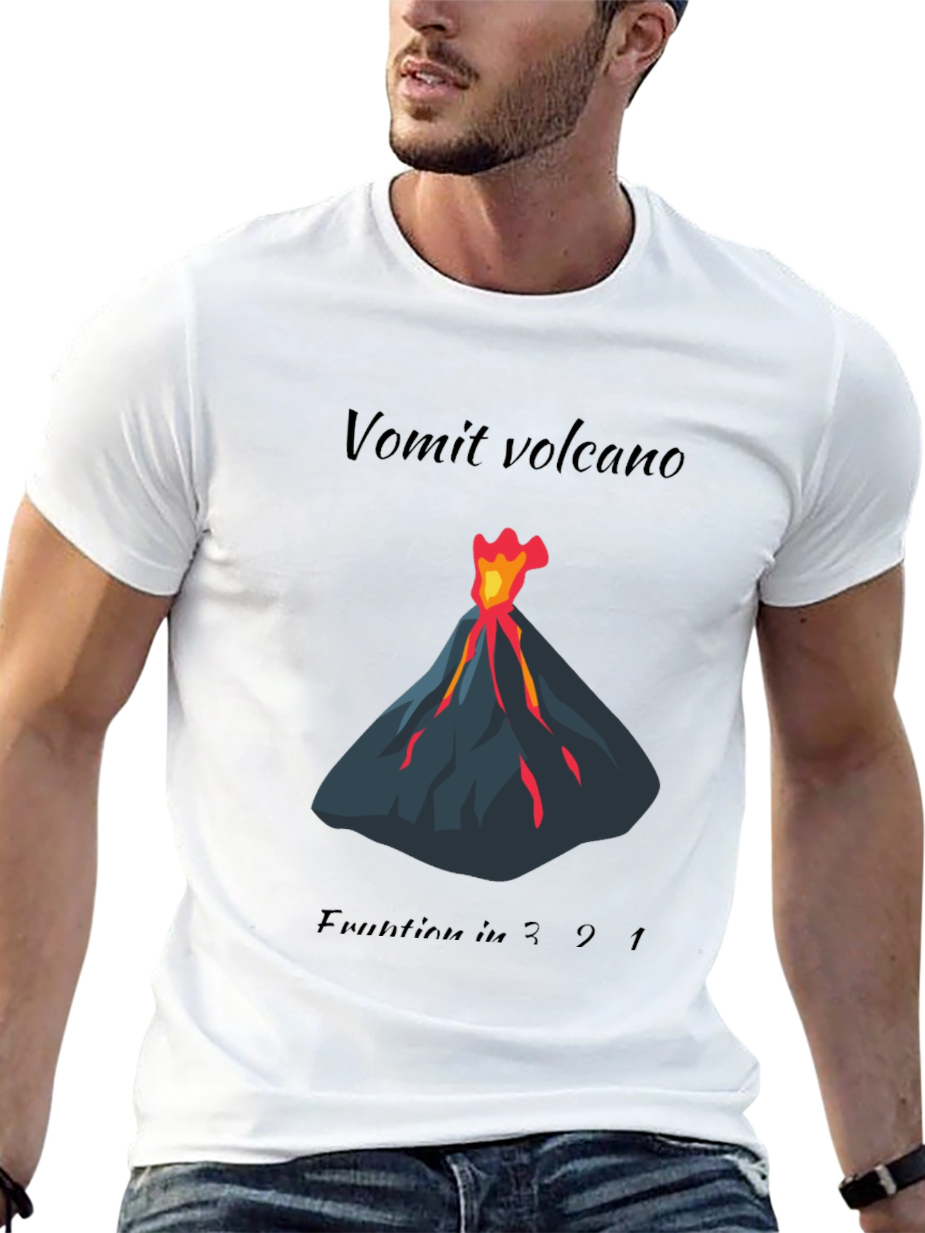 Vomit Volcano Eruption Graphic Tee