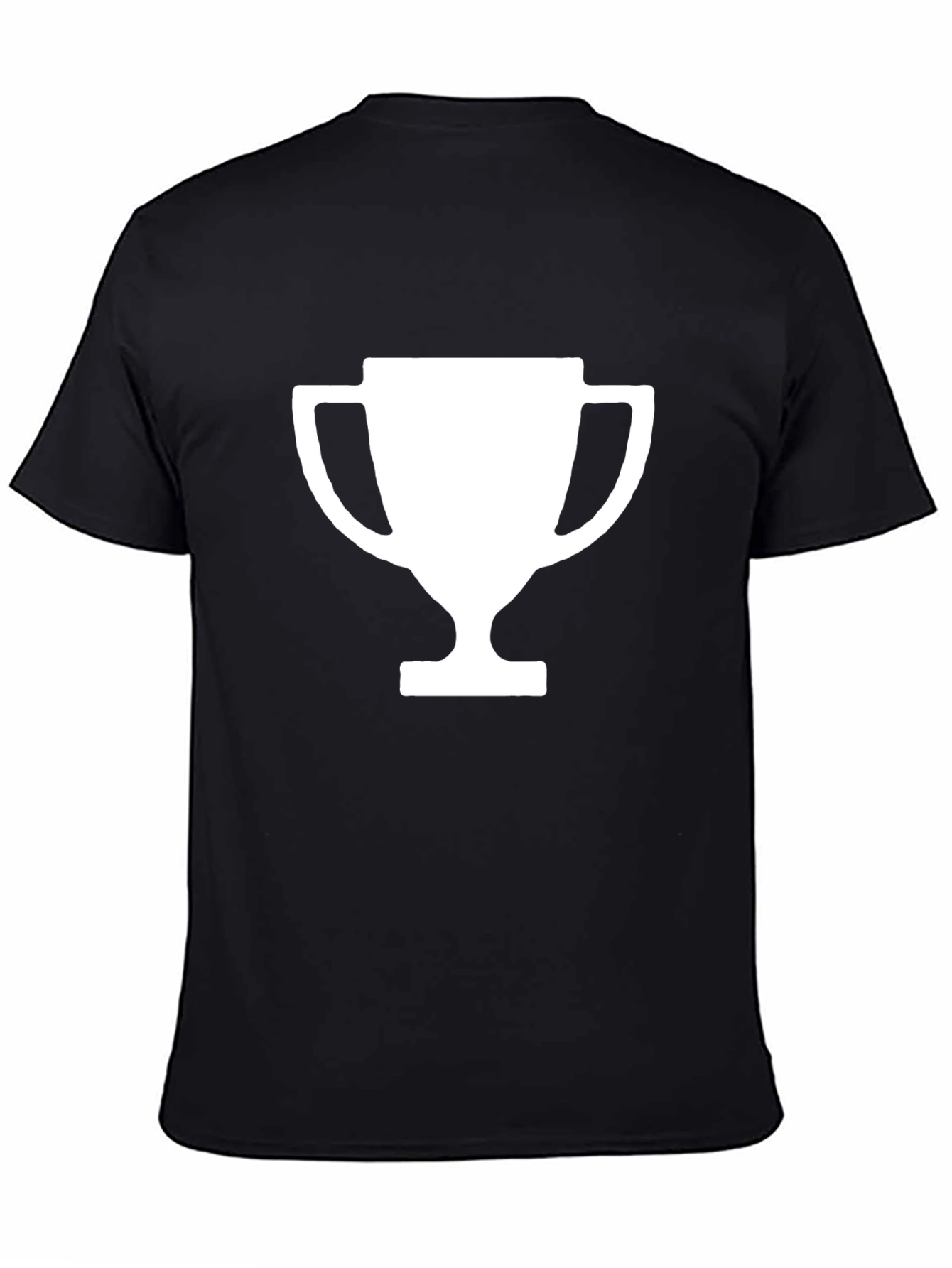 Black T-Shirt with White Trophy Graphic