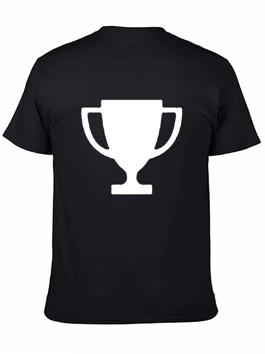 Black T-Shirt with White Trophy Graphic