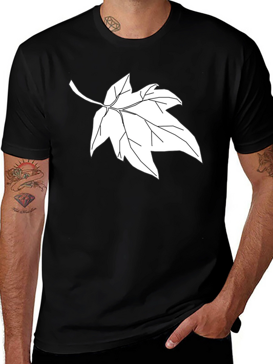 Maple Leaf Graphic Tee - Stylish Black Cotton Comfort
