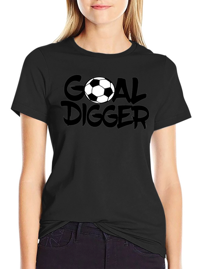 Goal Digger Soccer Graphic T-Shirt - Black