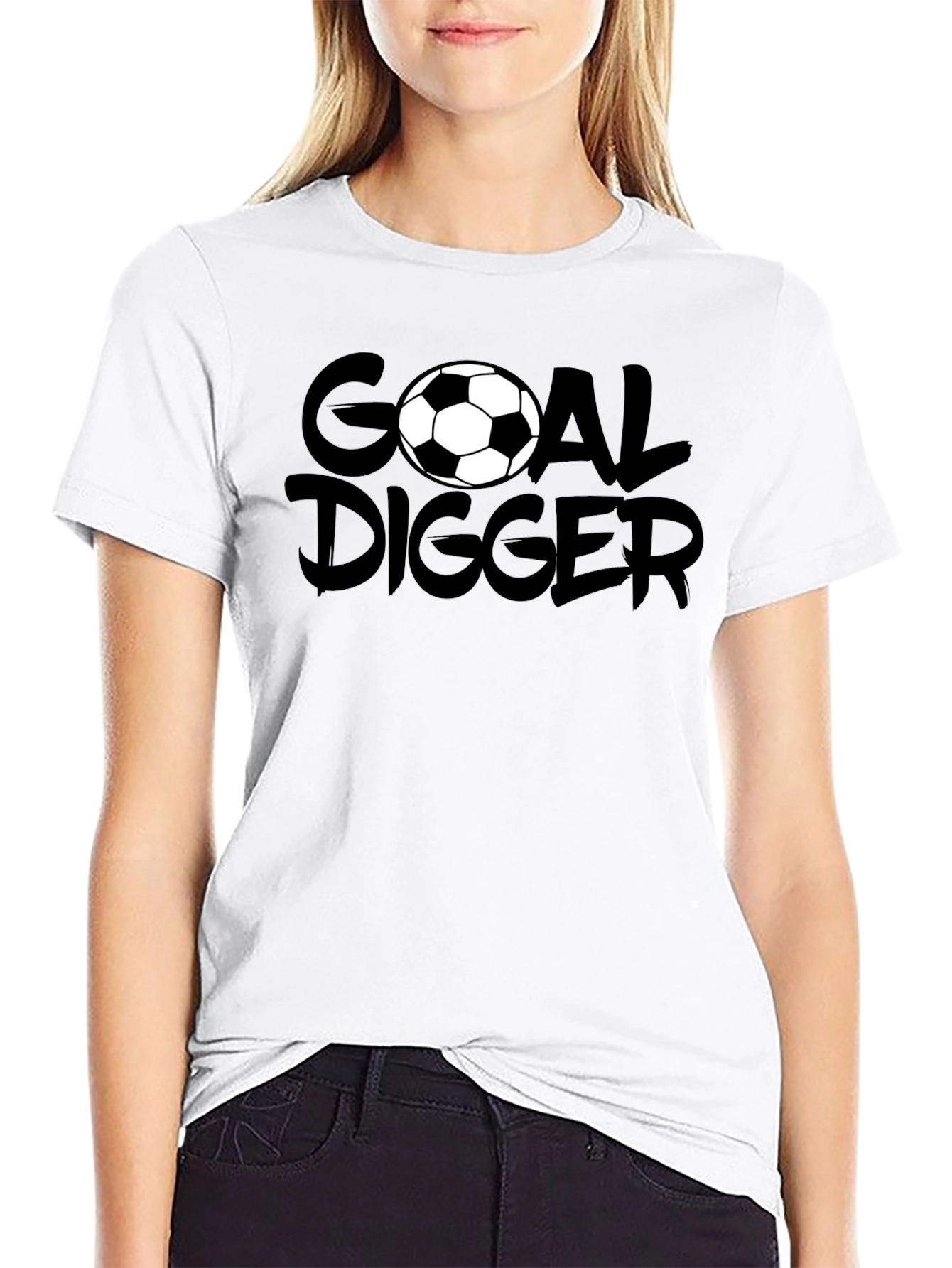 Goal Digger Soccer Graphic T-Shirt - Black