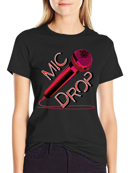Mic Drop Graphic Tee - Black Cotton T-Shirt