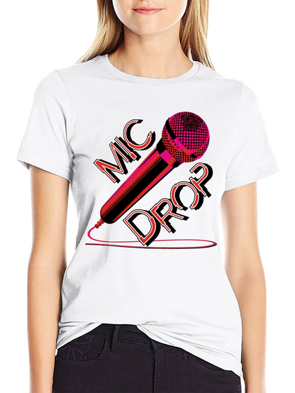 Mic Drop Graphic Tee - Black Cotton T-Shirt