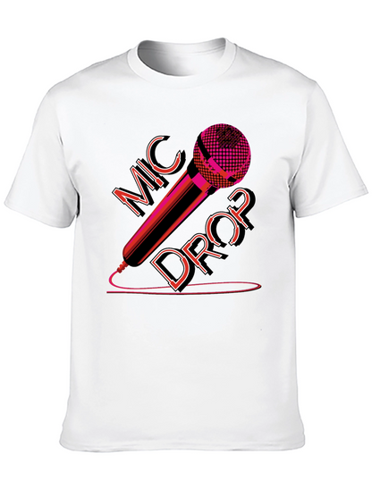 Mic Drop Graphic Tee - Black Cotton T-Shirt