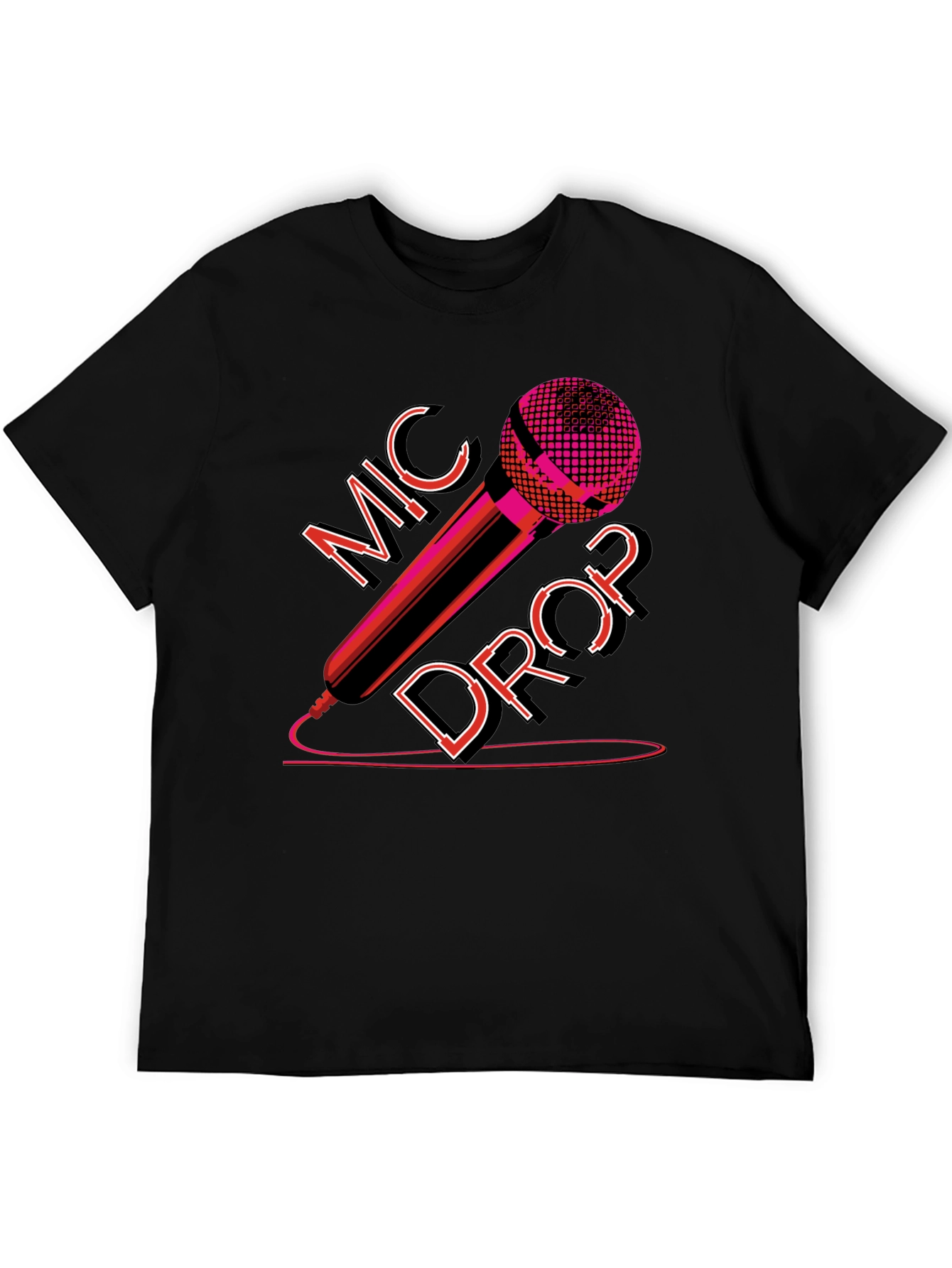 Mic Drop Graphic Tee - Black Cotton T-Shirt