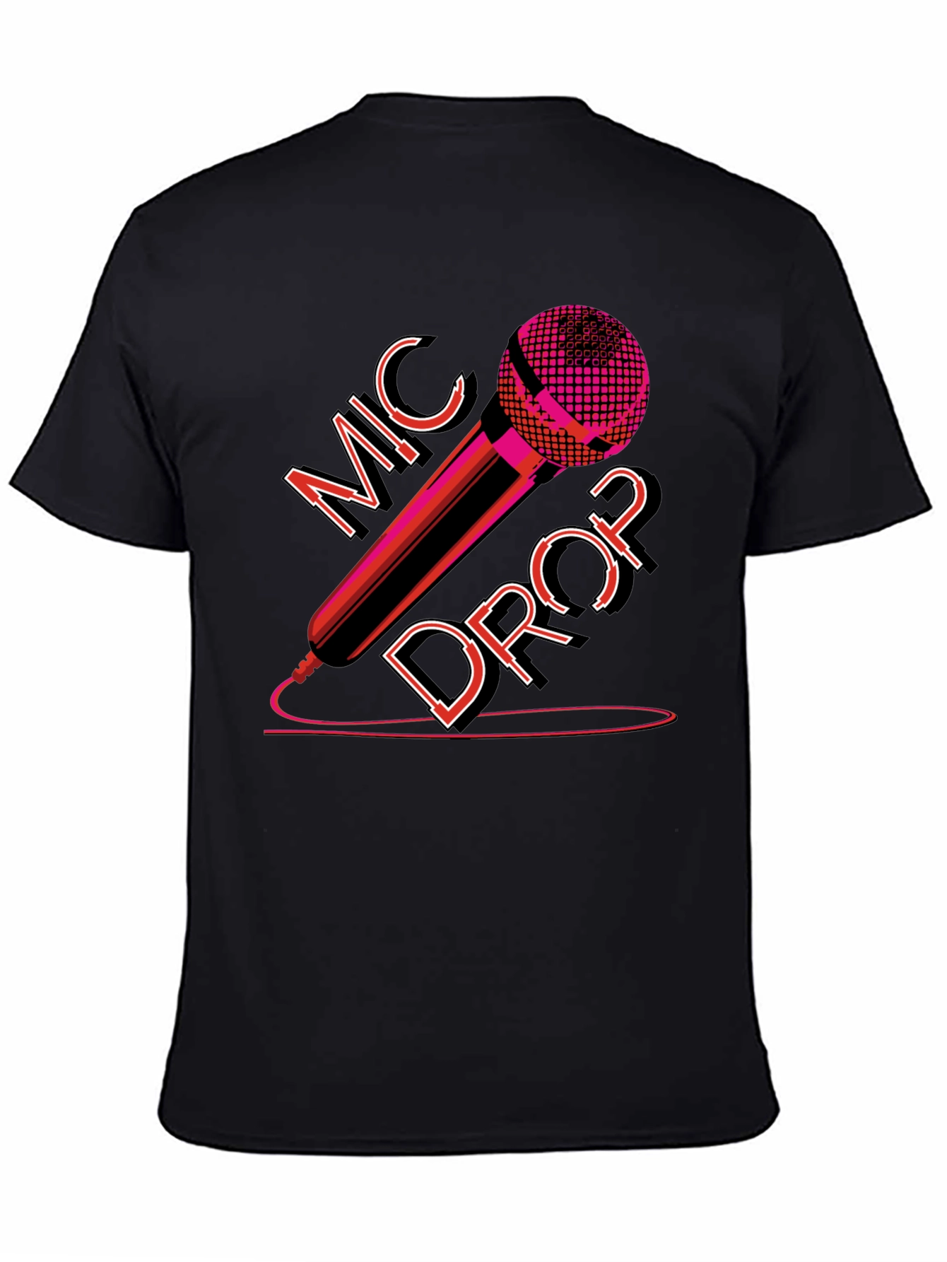 Mic Drop Graphic Tee - Black Cotton T-Shirt