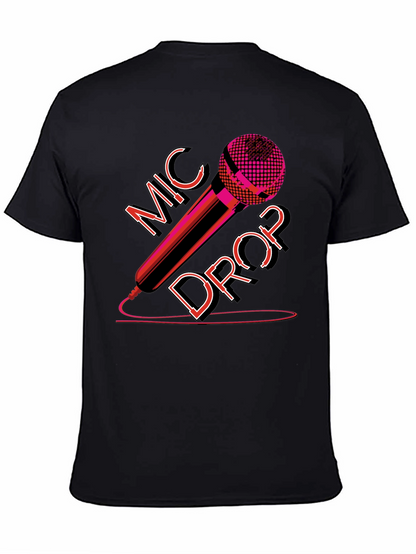 Mic Drop Graphic Tee - Black Cotton T-Shirt