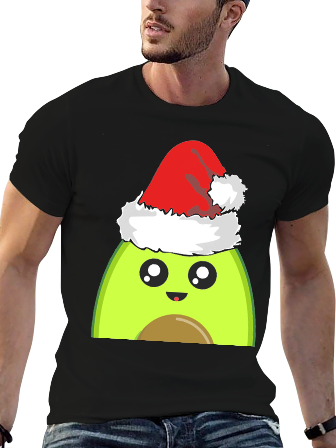 Avocado Santa Hat Graphic Tee