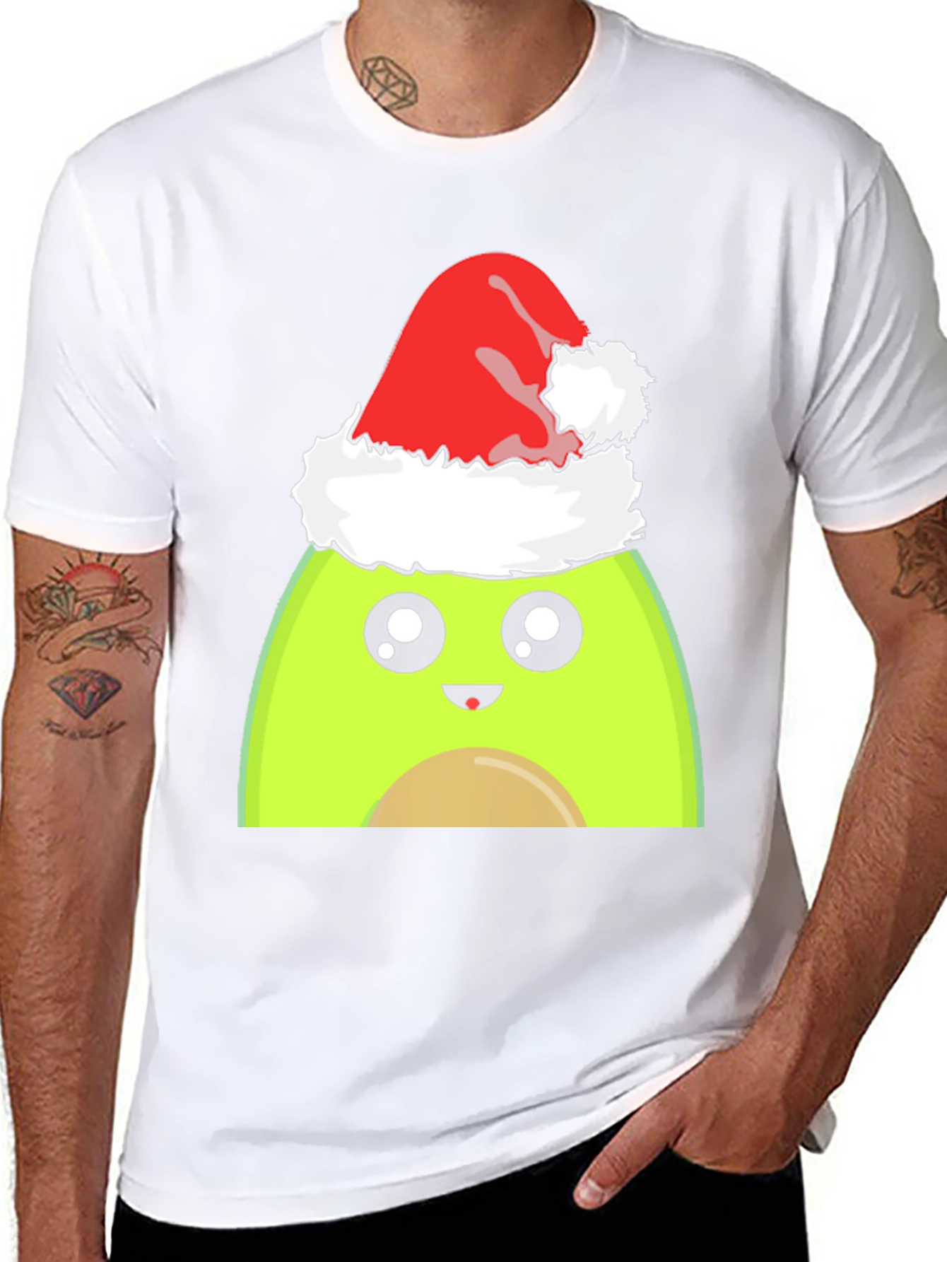 Avocado Santa Hat Graphic Tee