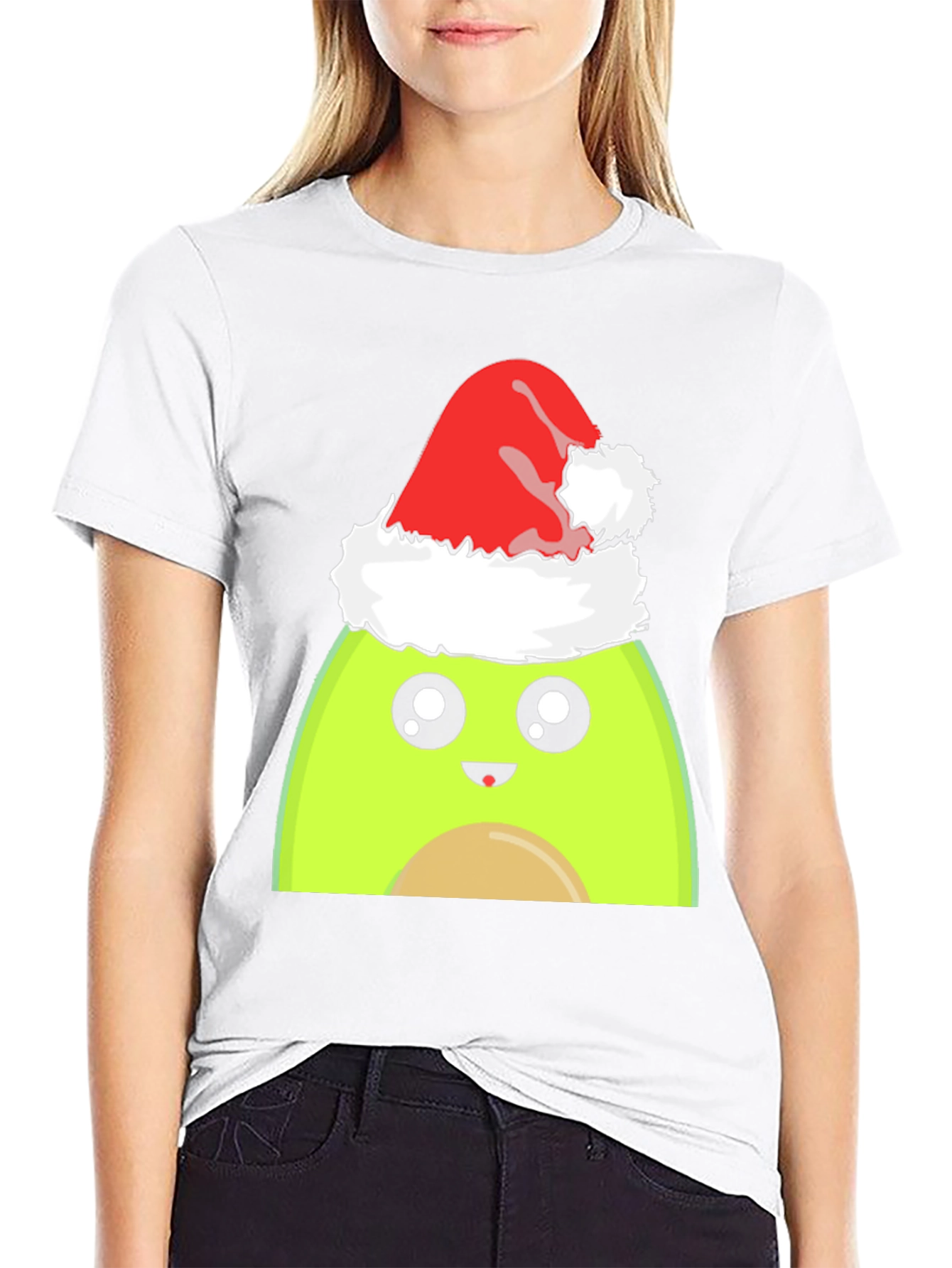 Avocado Santa Hat Graphic Tee