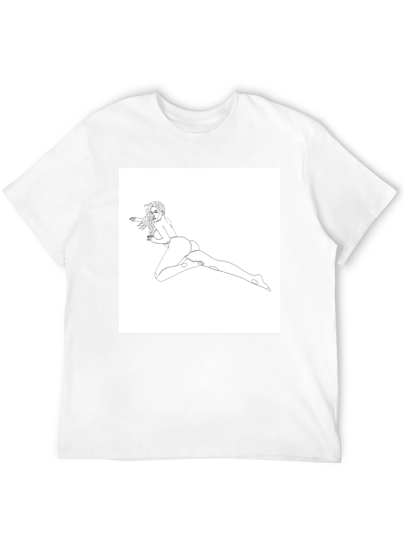 Line Art Womans T-Shirt - Black