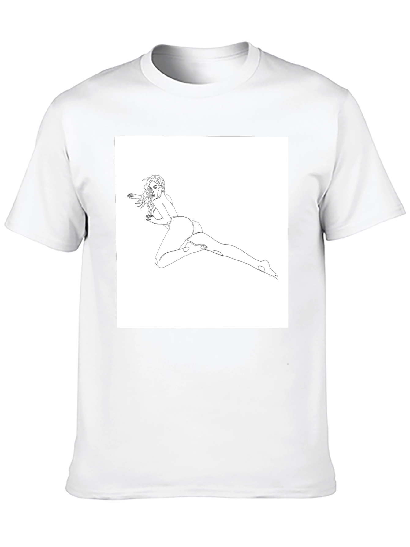 Line Art Womans T-Shirt - Black
