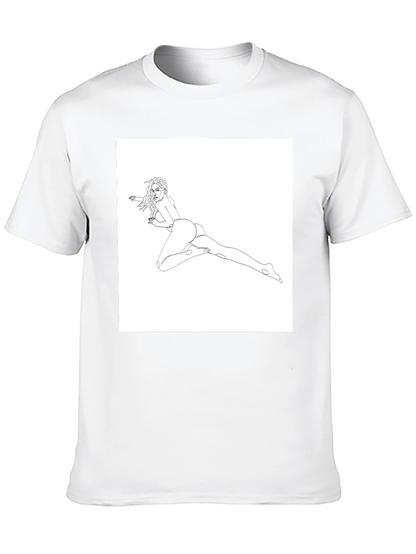 Line Art Womans T-Shirt - Black