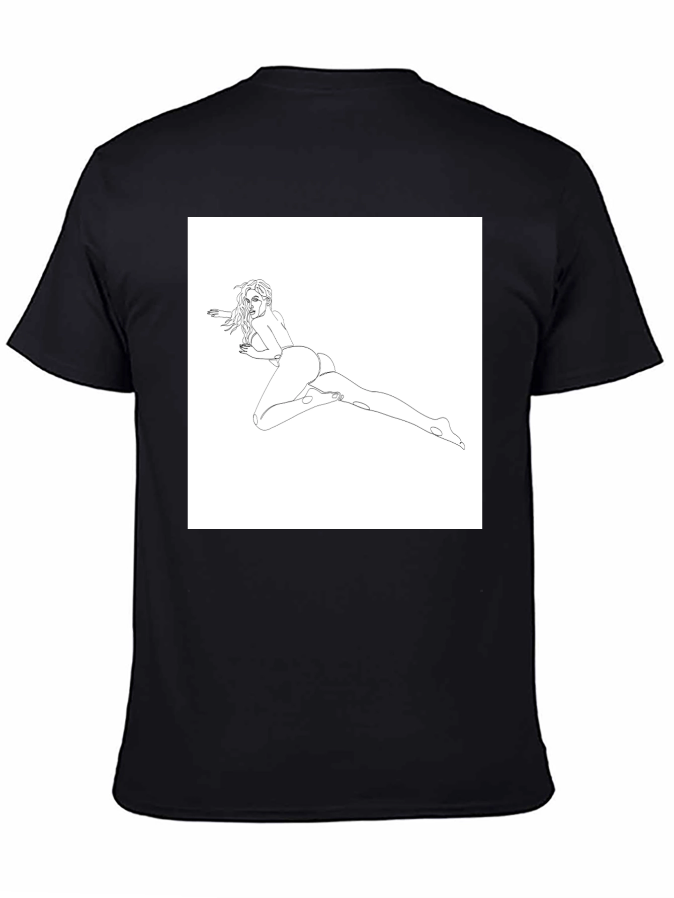 Line Art Womans T-Shirt - Black