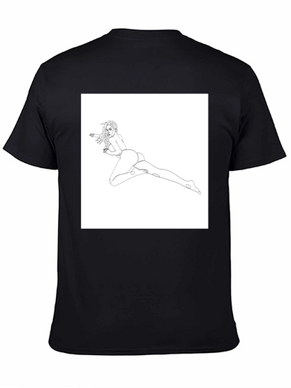 Line Art Womans T-Shirt - Black