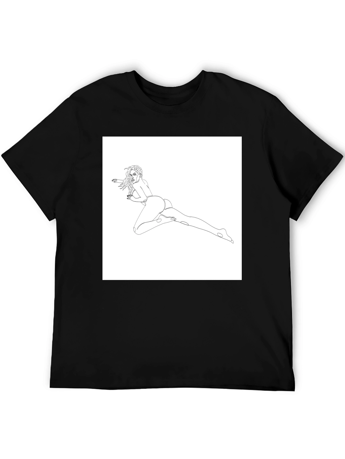 Line Art Womans T-Shirt - Black