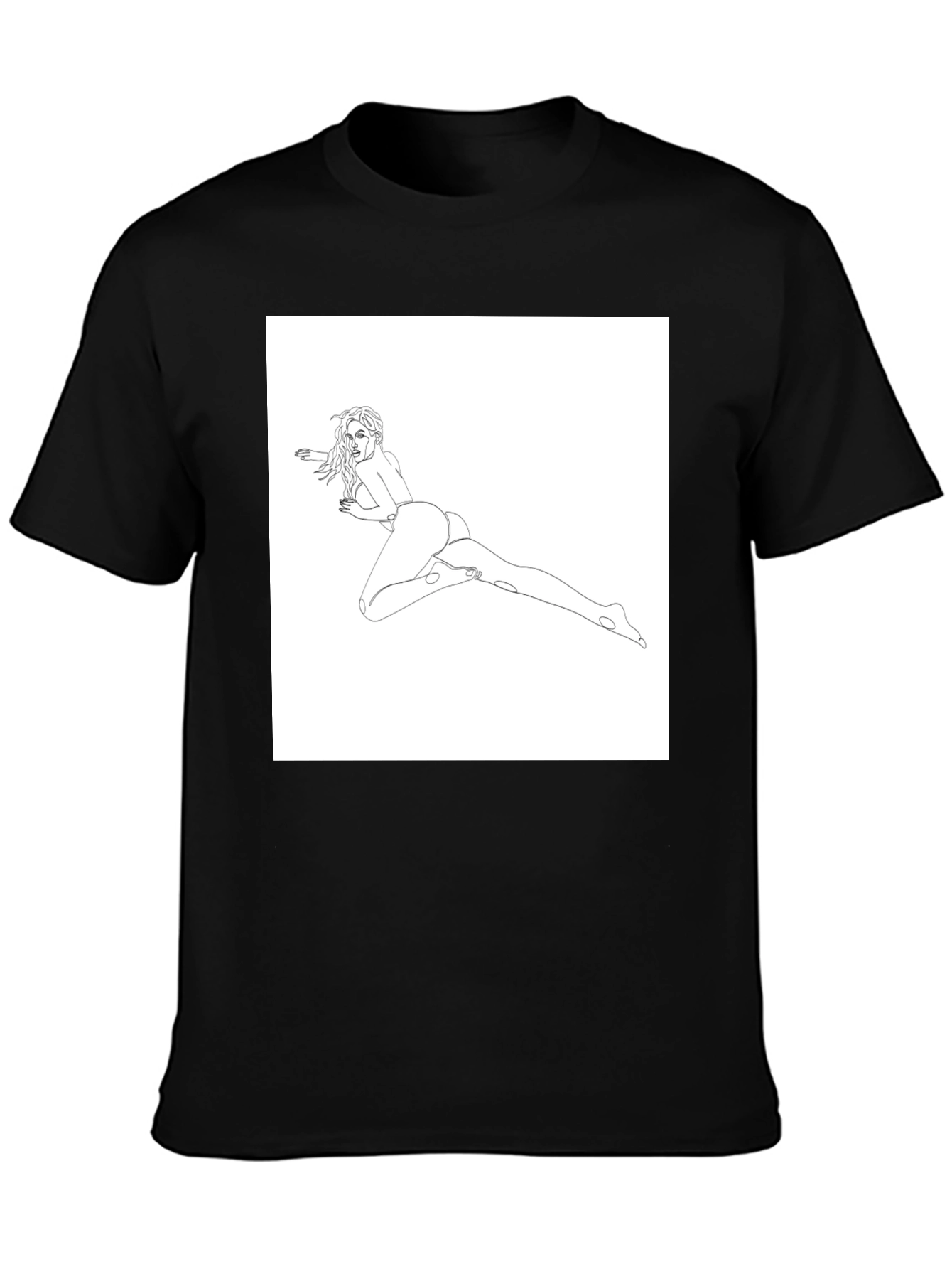 Line Art Womans T-Shirt - Black