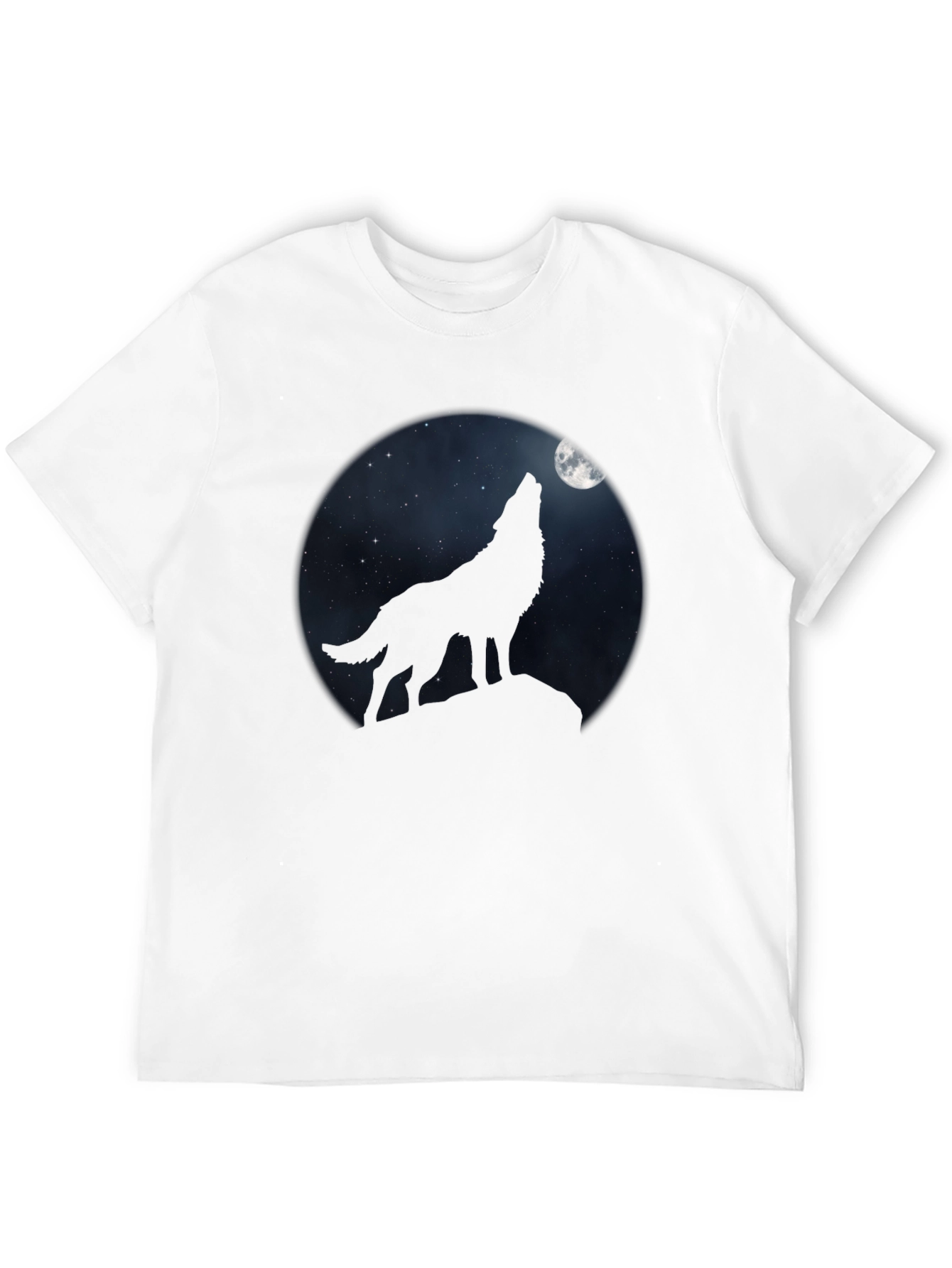 Wolf Howling at Moon Black T-Shirt