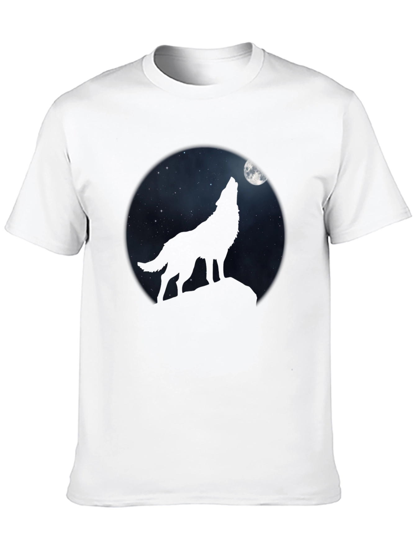 Wolf Howling at Moon Black T-Shirt