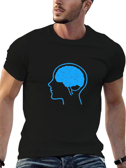 Brain Graphic Tee - Black Cotton Blend