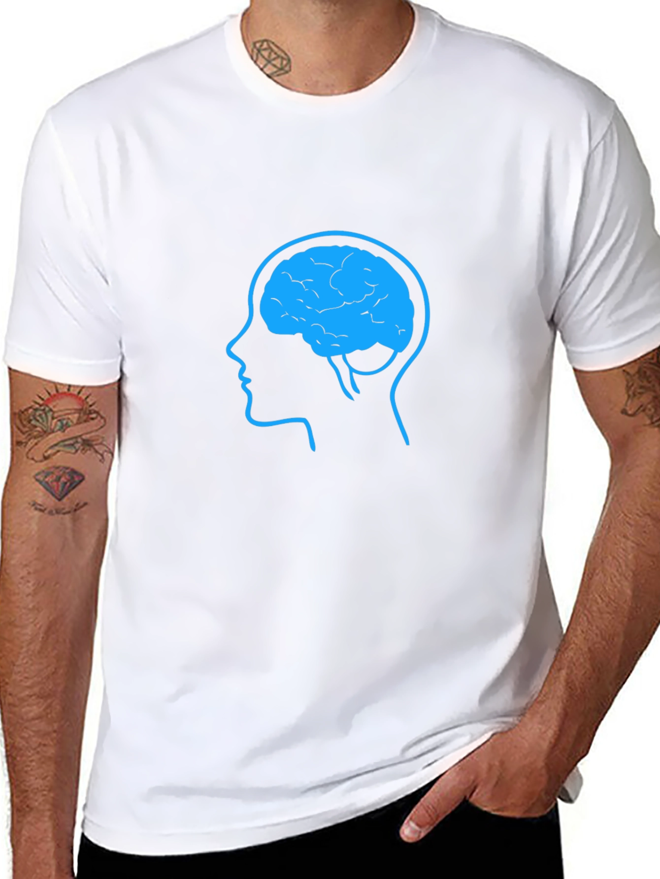 Brain Graphic Tee - Black Cotton Blend