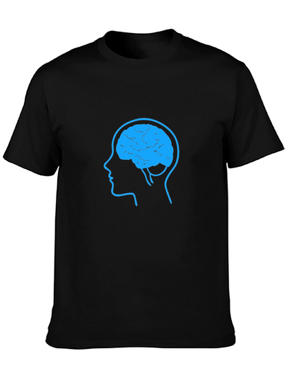 Brain Graphic Tee - Black Cotton Blend