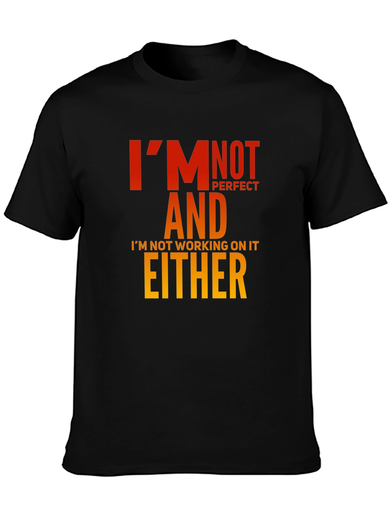 Funny Graphic T-Shirt - Im Not Perfect Slogan