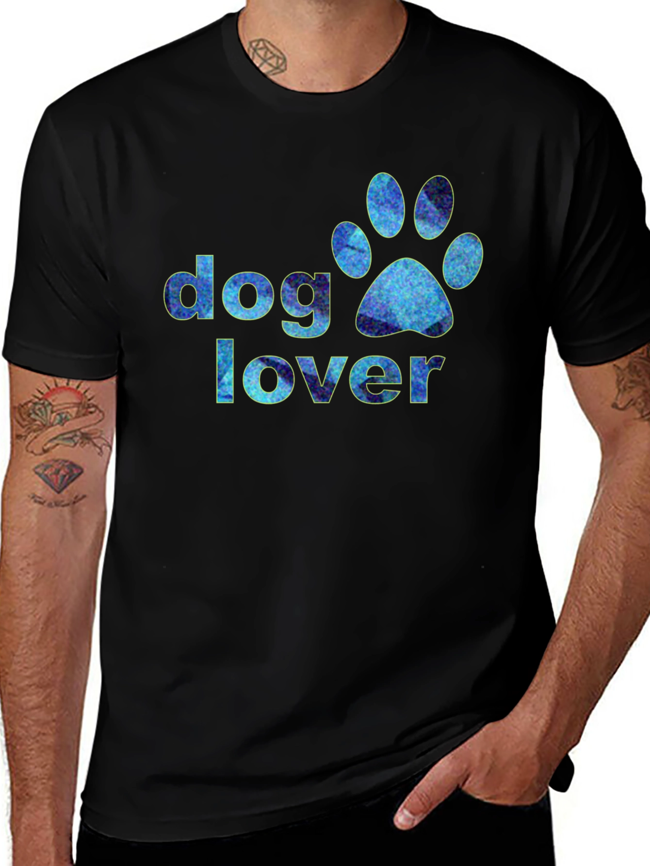 Dog Lover Paw Print Graphic T-Shirt