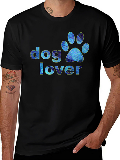 Dog Lover Paw Print Graphic T-Shirt