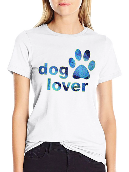 Dog Lover Paw Print Graphic T-Shirt