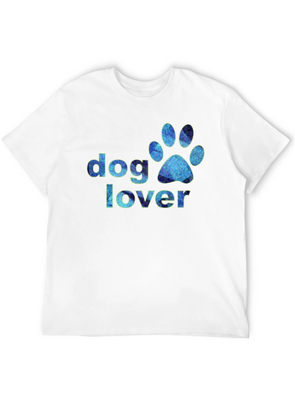 Dog Lover Paw Print Graphic T-Shirt