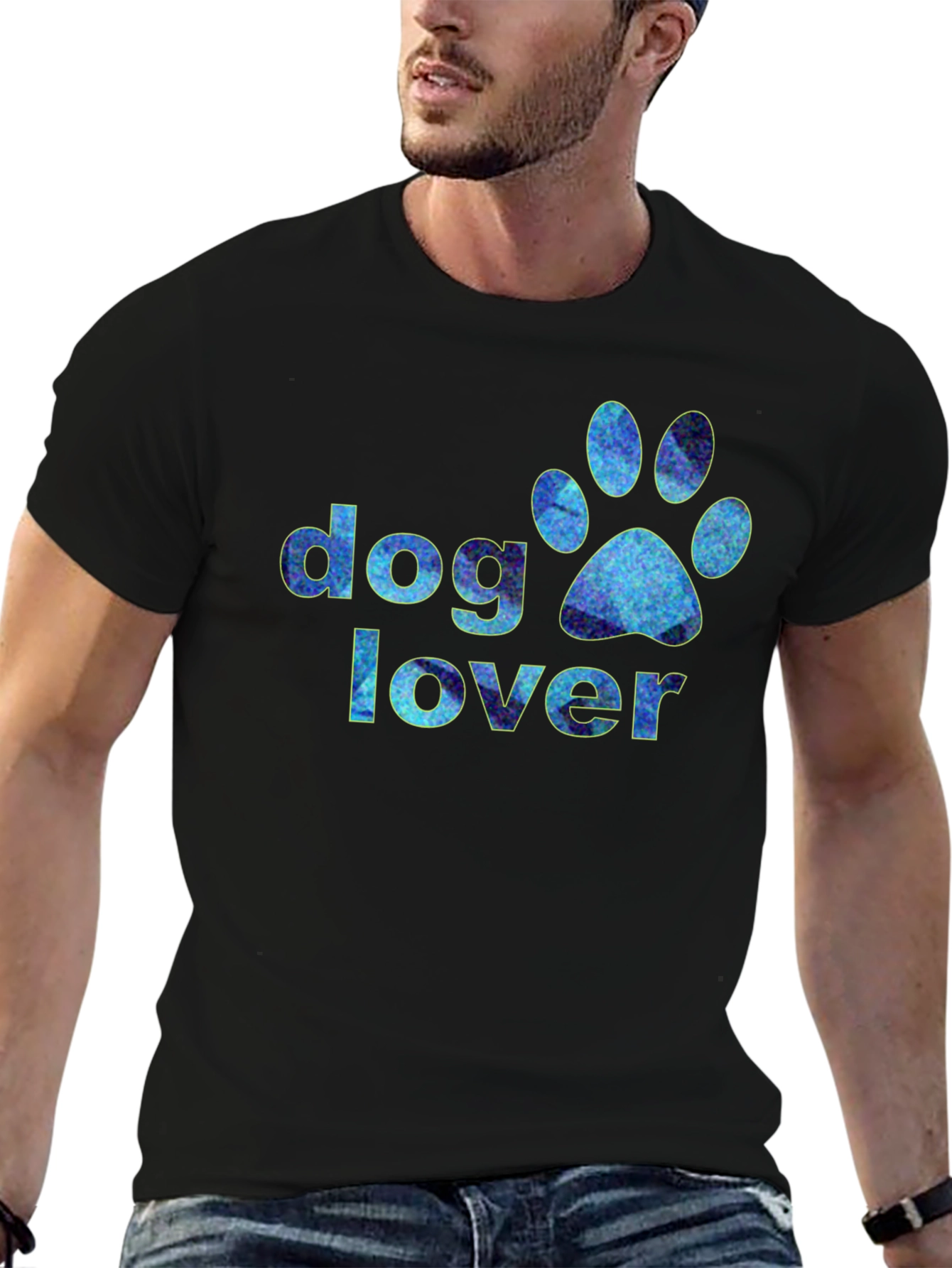 Dog Lover Paw Print Graphic T-Shirt