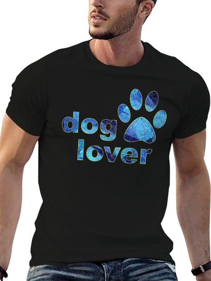 Dog Lover Paw Print Graphic T-Shirt