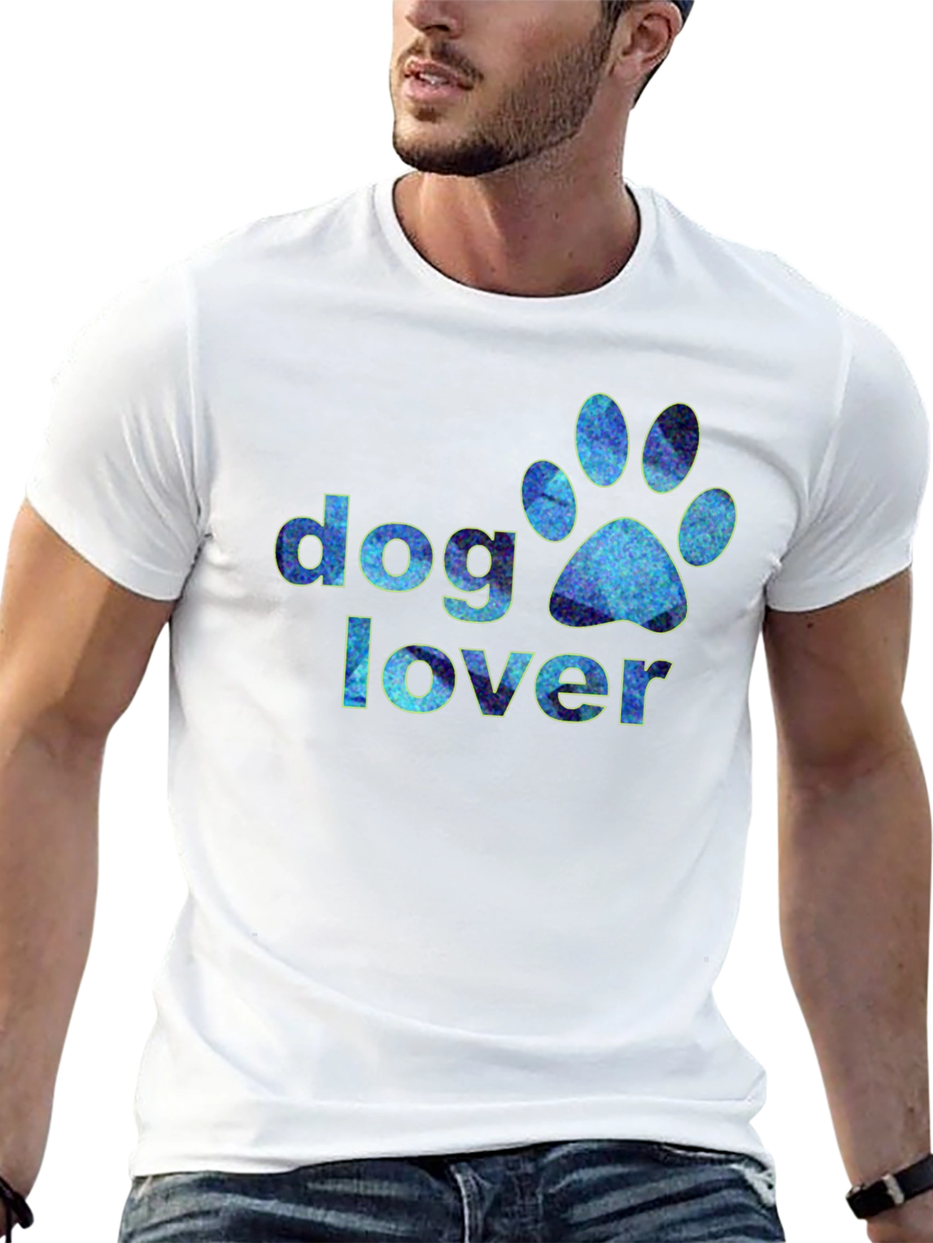 Dog Lover Paw Print Graphic T-Shirt