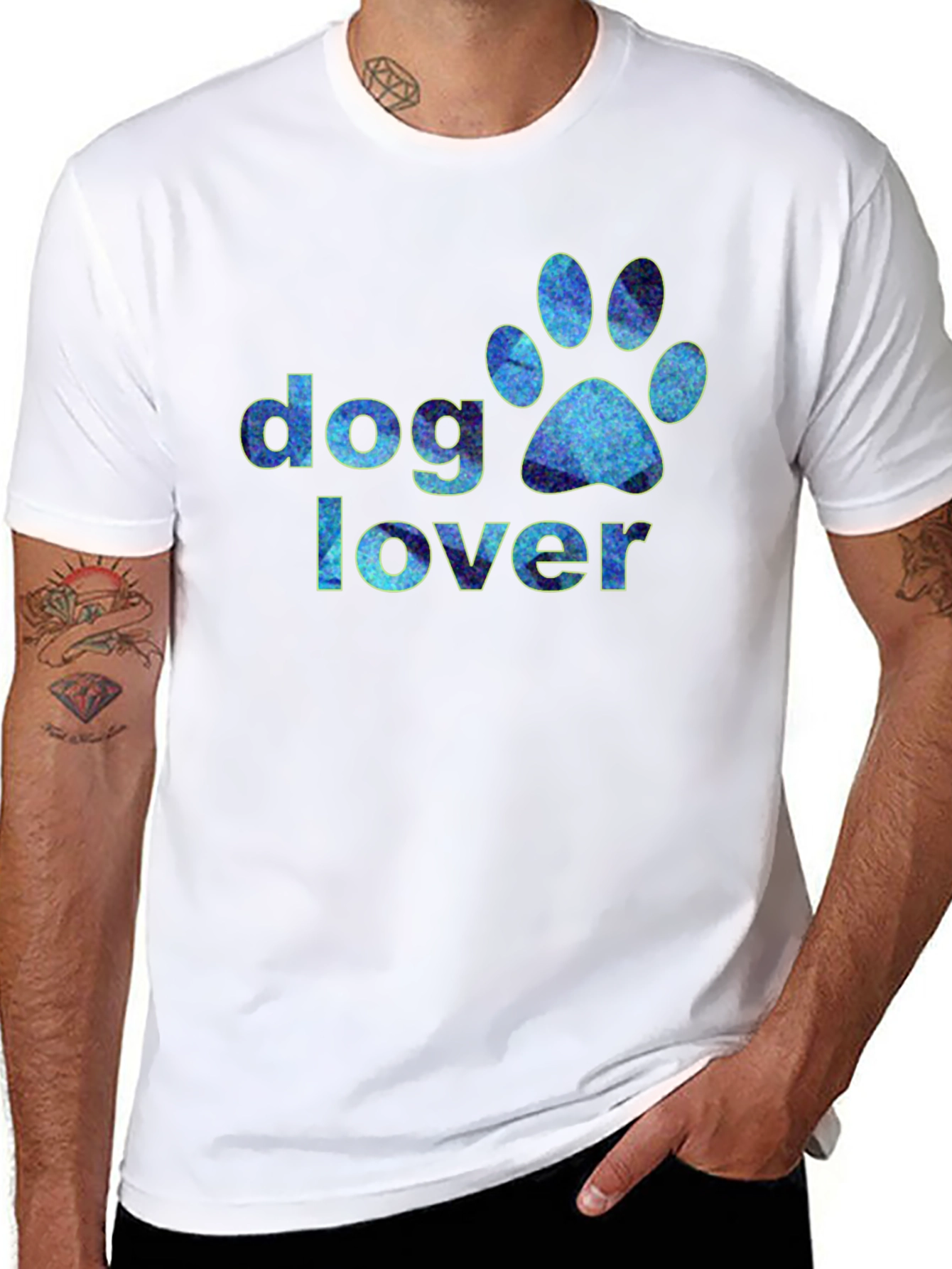 Dog Lover Paw Print Graphic T-Shirt